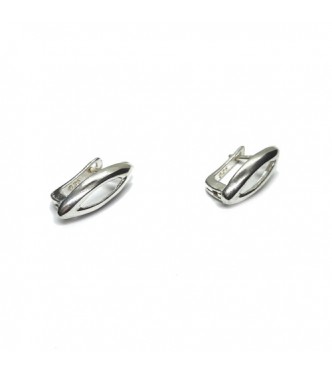 E000896 Genuine Sterling Silver Stylish Plain Earrings Solid Hallmarked 925 Handmade